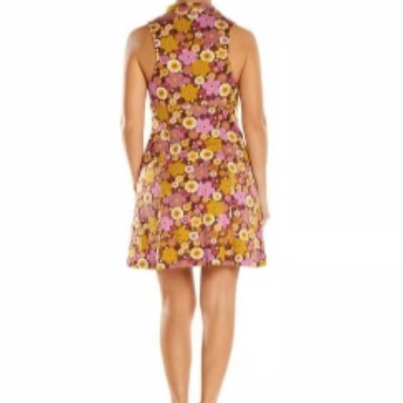 Urban Outfitters Purple Yellow Gold 70s Floral Dress Womens Size Large - Picture 3 of 10